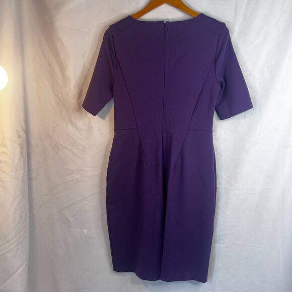 Lands End Ponte Sheath Dress Bodycon Dressy Office Career Work Purple Size 8 - Picture 2 of 12